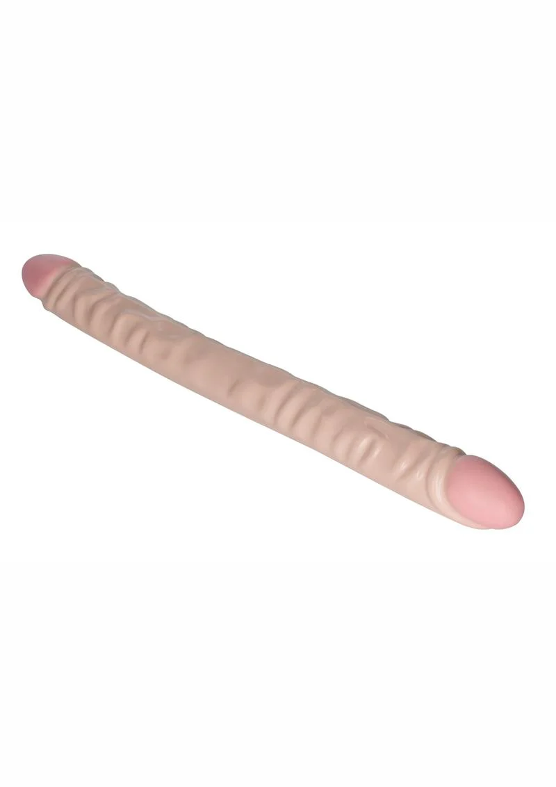 Vanilla Duo Veined Double Dildo - Image 3