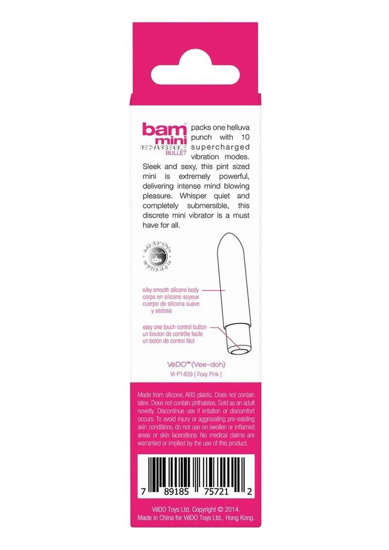 VēDO Bam Mini Rechargeable Bullet Vibrator - Image 3