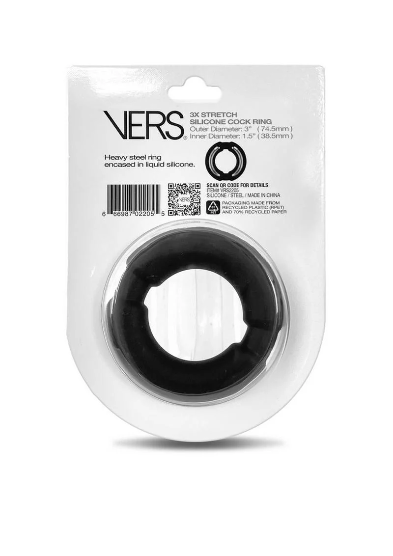 VERS Liquid Silicone Cock Ring With Weighted Steel Core - Image 2