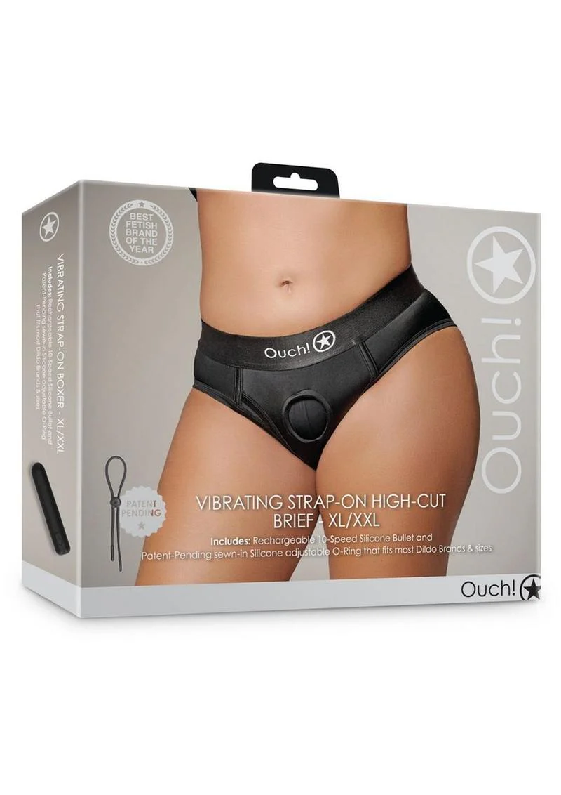 Vibrating Strap-On High Cut Brief With Rechargeable Bullet - Image 12