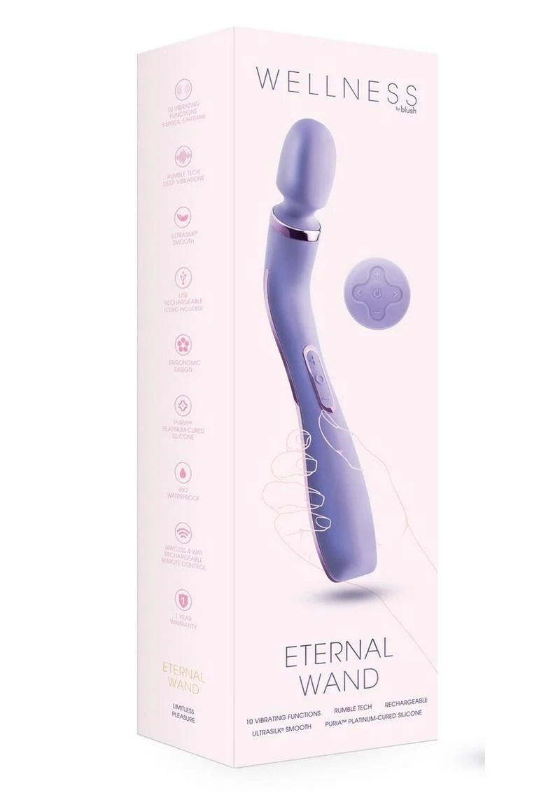 Wellness Eternal Wand Rechargeable Silicone Vibrating Wand with Remote - Image 4