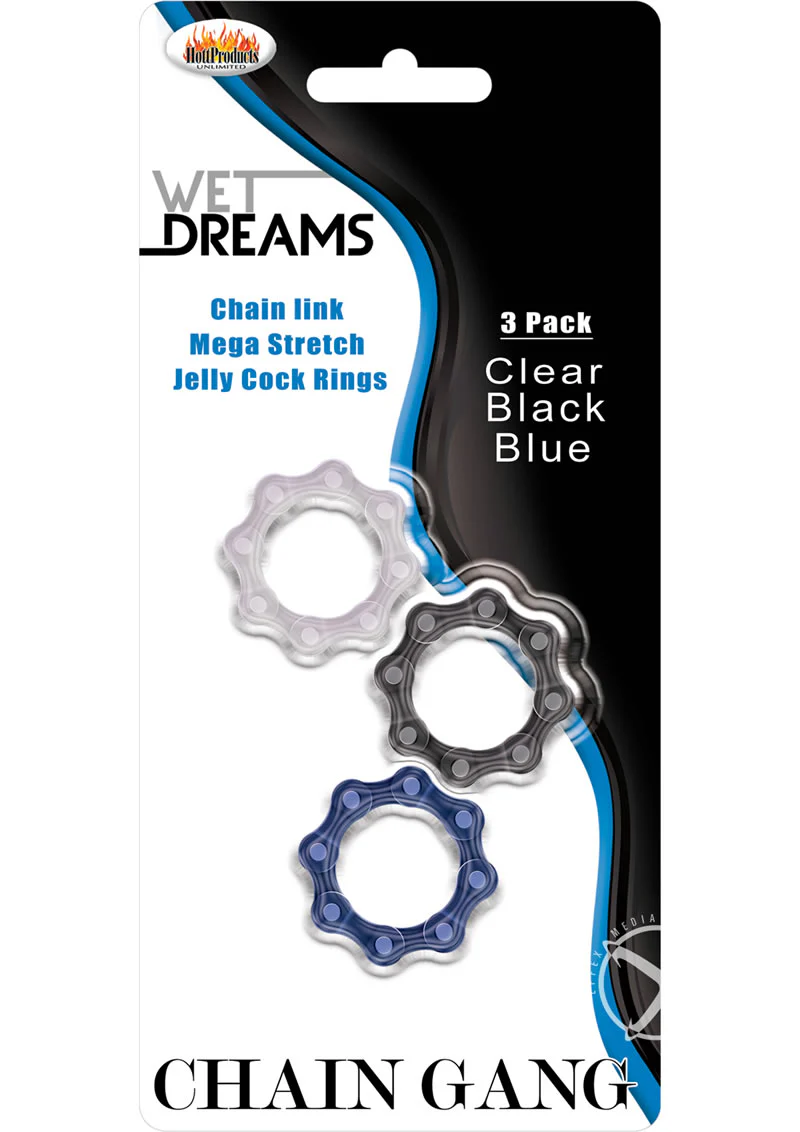 Wet Dreams Chain Gang Mega Stretch Jelly Cock Rings