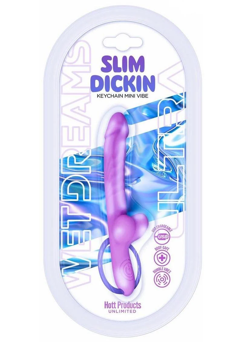 Wet Dreams Slim Dickin Rechargeable Silicone Vibrator with Balls - Image 2
