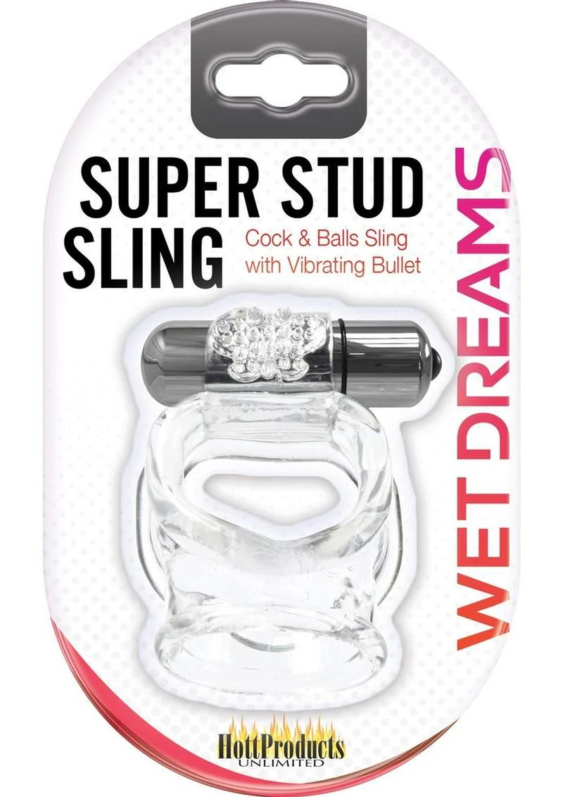 Wet Dreams Super Stud Sling Silicone Vibrating Cock And Balls Sling - Image 2