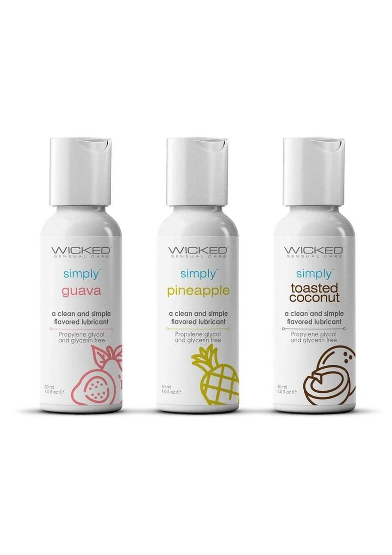 Wicked Simply Tropical Trio Flavored Lubricant Set 3 Flavors