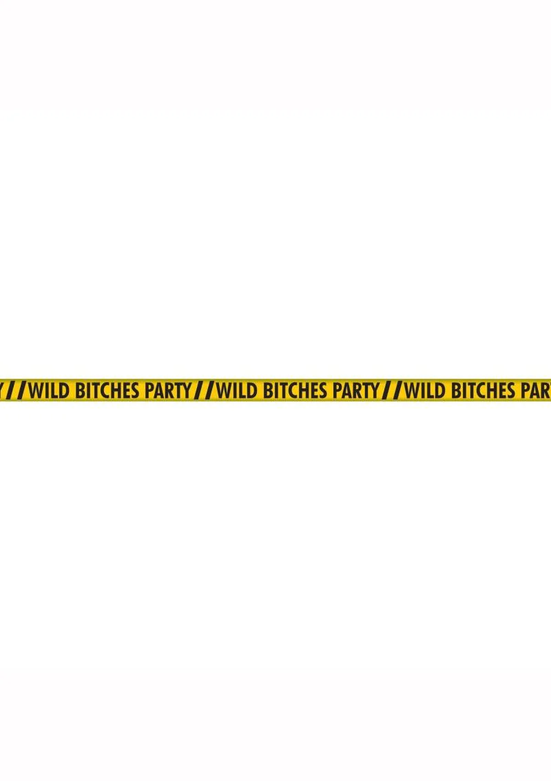 Wild Bitches Party Caution Tape 100ft Yellow and Black