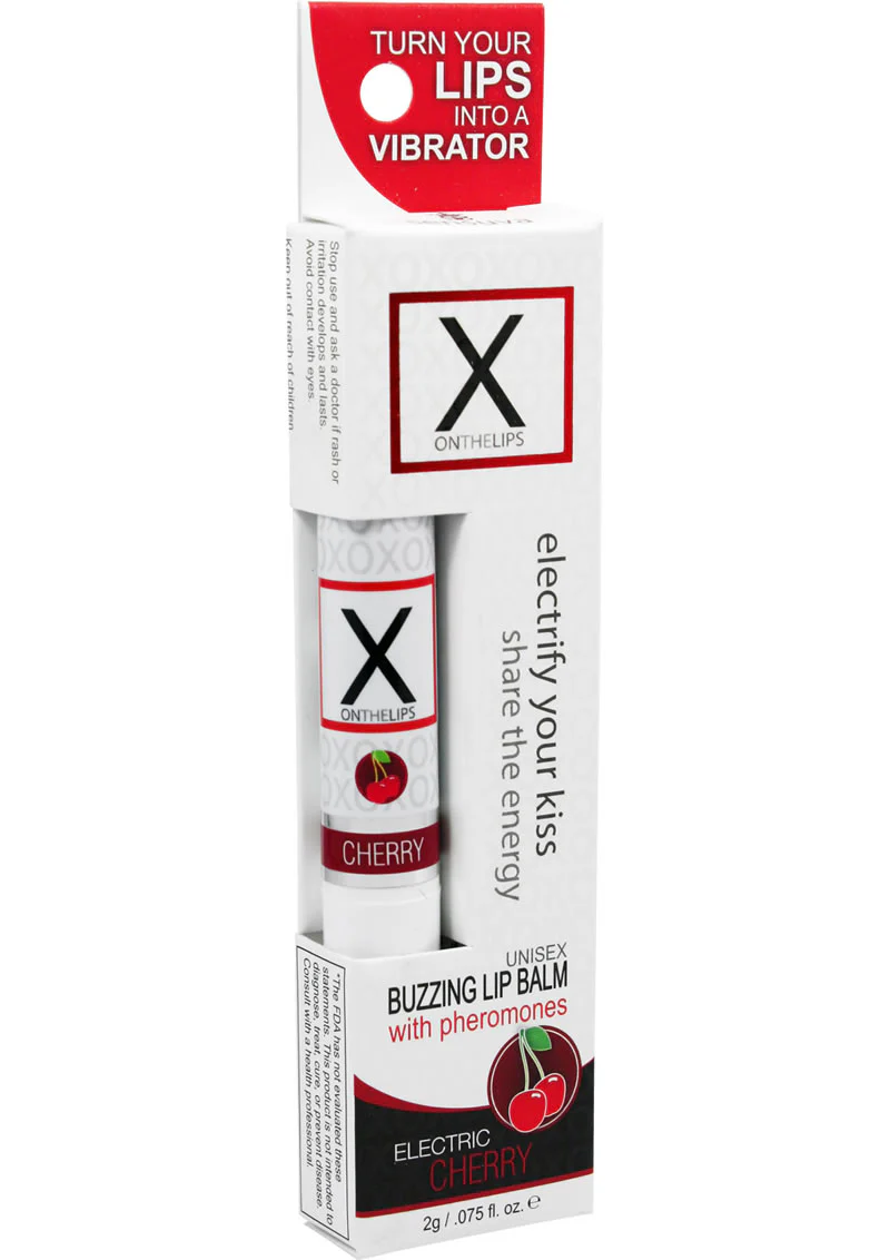 X On The Lips Electric Cherry Buzzing Lip Balm - Image 2