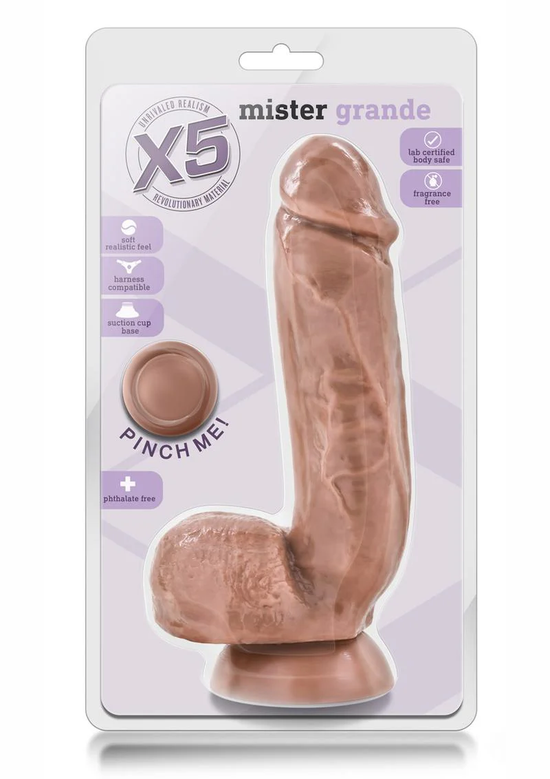 X5 Mister Grande Dildo with Balls Soft Realistic Feel Suction Cup - Image 4