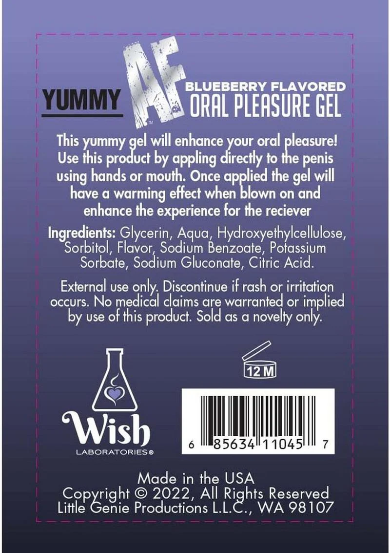 Yummy AF Blueberry Flavored Oral Pleasure Gel - Image 2