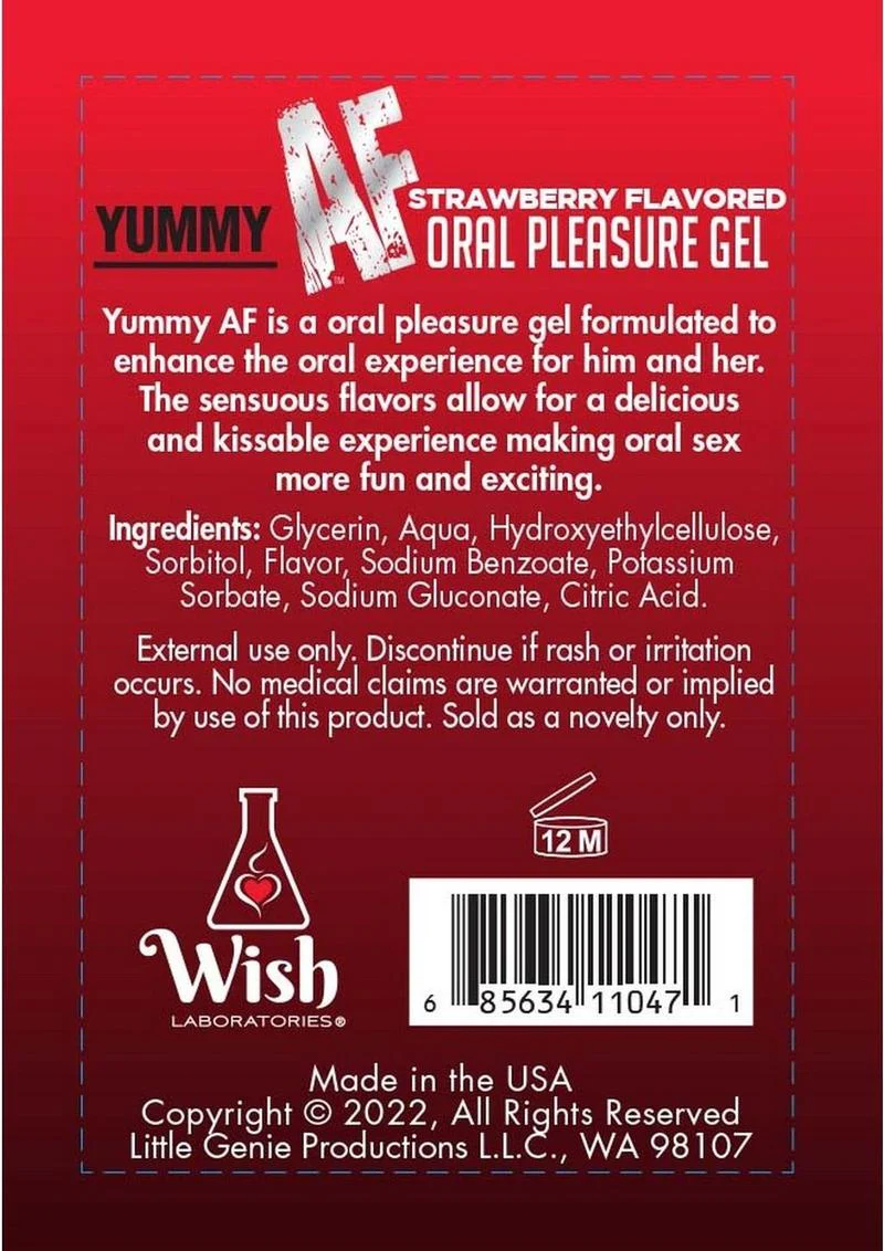 Yummy AF Strawberry Flavored Oral Pleasure Gel - Image 2