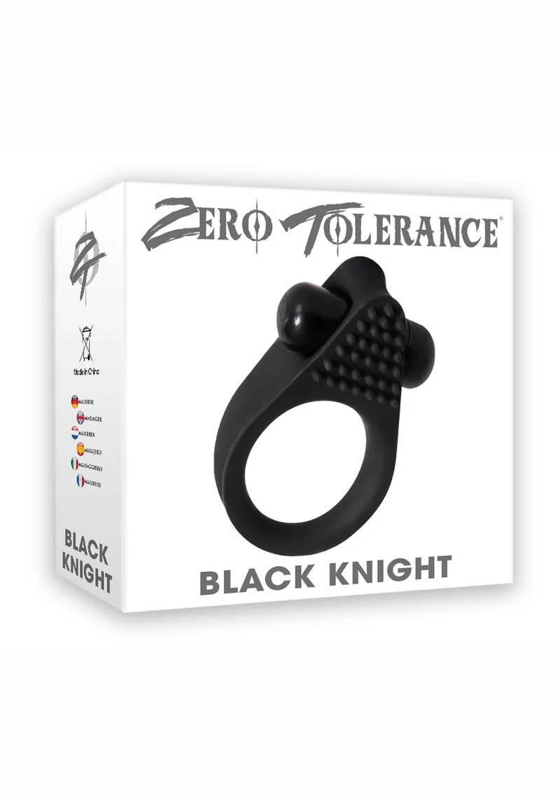 Zero Tolerance Black Knight Silicone Vibrating Textured Cock Ring - Image 4