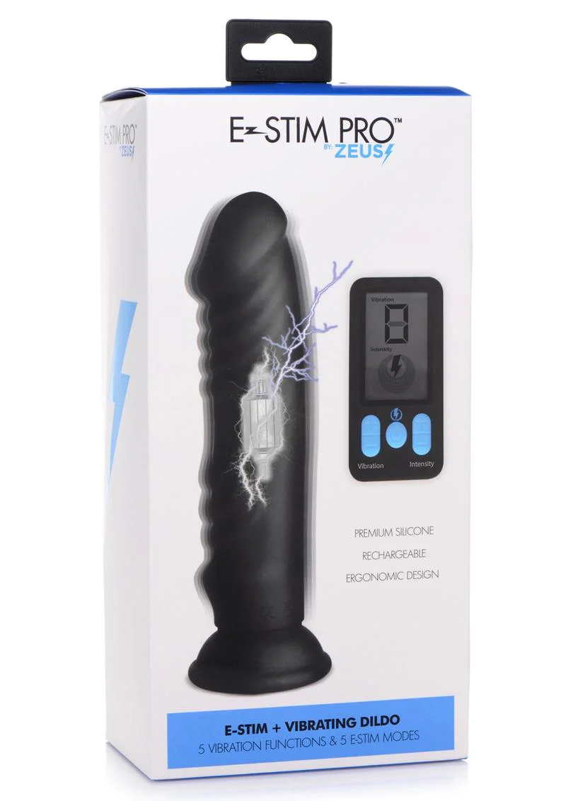 Zeus E-Stim Pro Rechargeable Dildo with Remote Vibration - Image 4