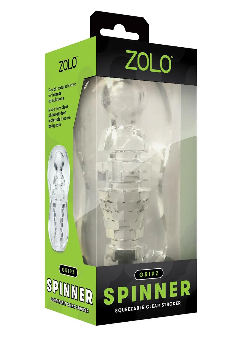 Zolo Gripz Spinner Squeezable Clear Stroker - Image 2