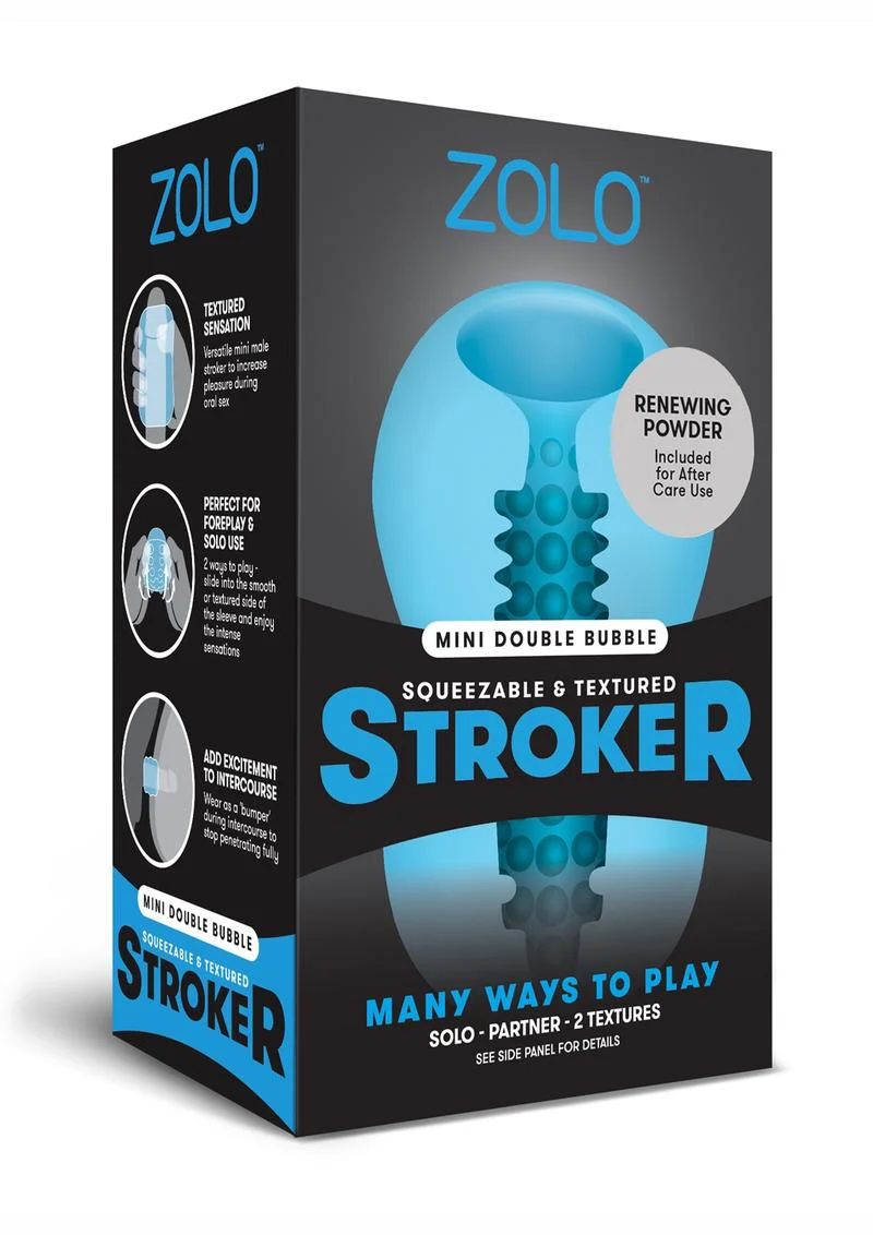 Zolo Mini Double Bubble Squeezable And Textured Masturbator - Image 4