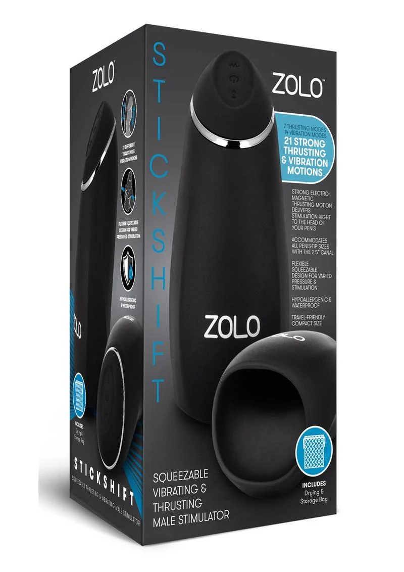 ZOLO Stick Shift Squeezable Vibrating And Thrusting Male Stimulator - Image 4